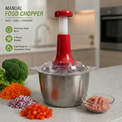 4 Blade Stainless Steel Hand Chopper