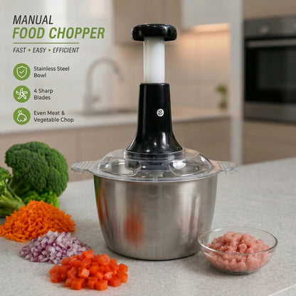 4 Blade Stainless Steel Hand Chopper